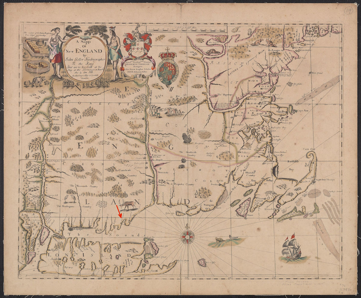 Map of New England circa 1665
